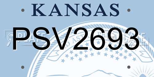 PSV2693 Kansas License Plate