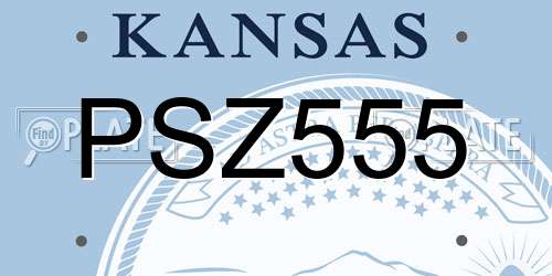 PSZ555 Kansas License Plate