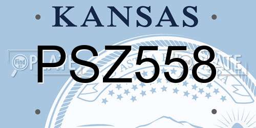 PSZ558 Kansas License Plate