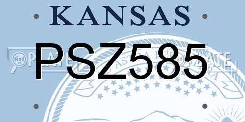 PSZ585 Kansas License Plate
