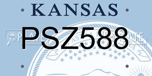 PSZ588 Kansas License Plate