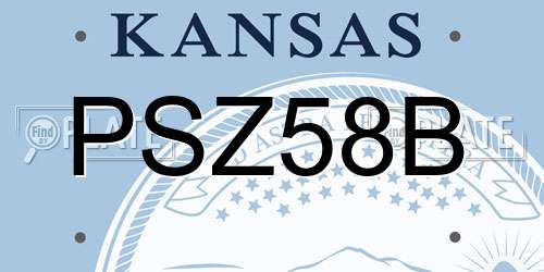 PSZ58B Kansas License Plate