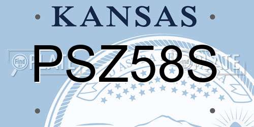 PSZ58S Kansas License Plate