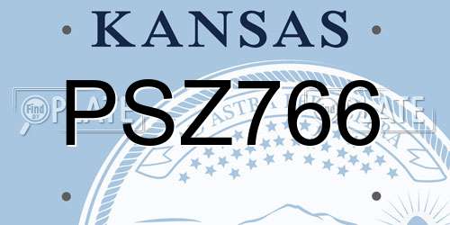 PSZ766 Kansas License Plate