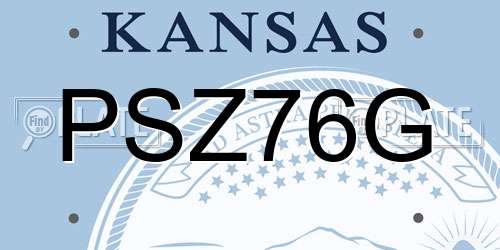 PSZ76G Kansas License Plate