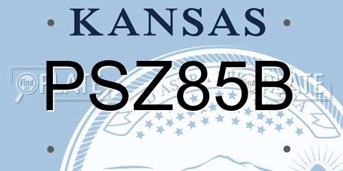 PSZ85B Kansas License Plate