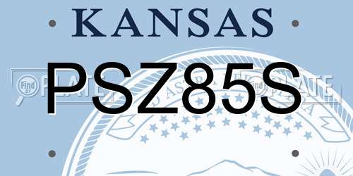 PSZ85S Kansas License Plate