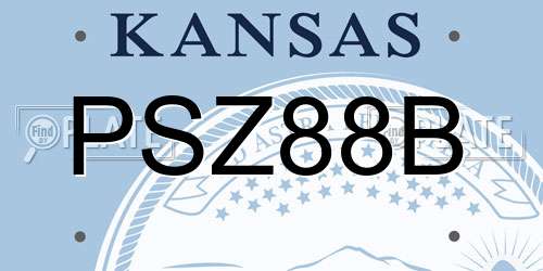 PSZ88B Kansas License Plate