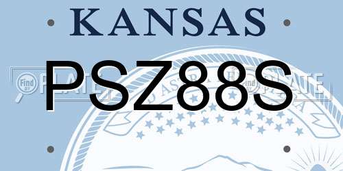 PSZ88S Kansas License Plate