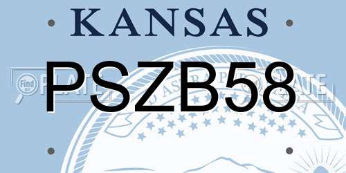 PSZB58 Kansas License Plate