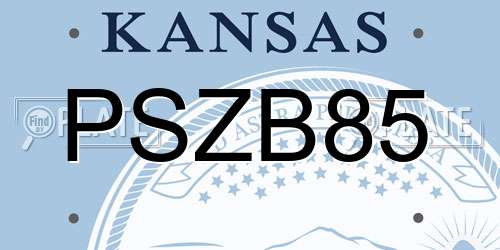 PSZB85 Kansas License Plate