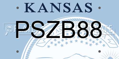 PSZB88 Kansas License Plate