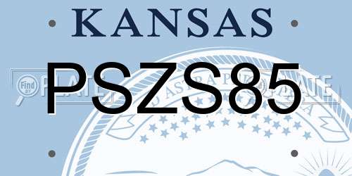 PSZS85 Kansas License Plate