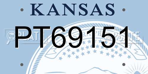 PT69151 Kansas License Plate