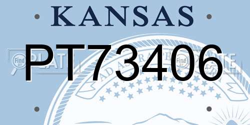 PT73406 Kansas License Plate