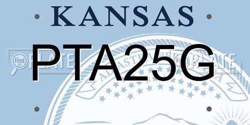 PTA25G Kansas License Plate