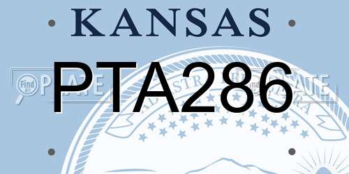 PTA286 Kansas License Plate