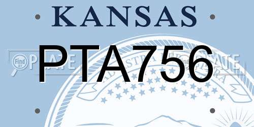 PTA756 Kansas License Plate