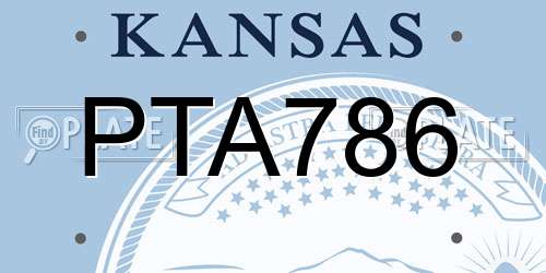 PTA786 Kansas License Plate
