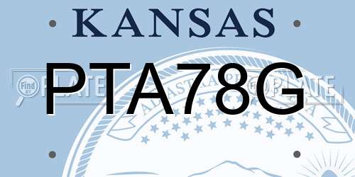 PTA78G Kansas License Plate