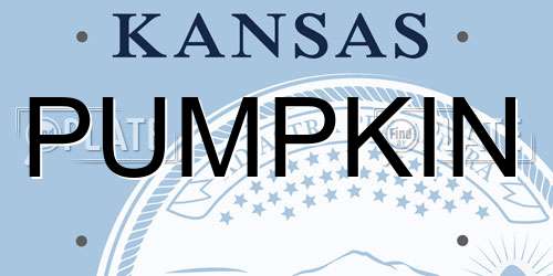 PUMPKIN Kansas License Plate