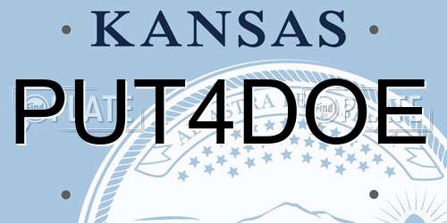 PUT4DOE Kansas License Plate