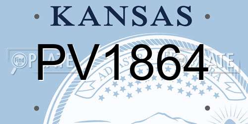 PV1864 Kansas License Plate
