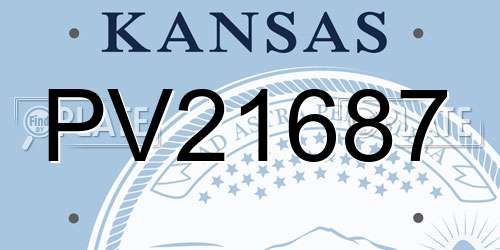 PV21687 Kansas License Plate