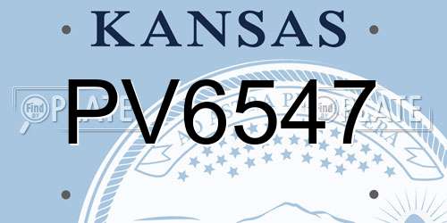PV6547 Kansas License Plate