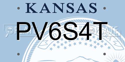 PV6S4T Kansas License Plate