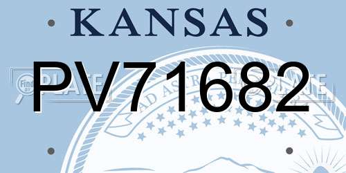 PV71682 Kansas License Plate
