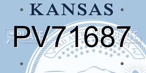 PV71687 Kansas License Plate