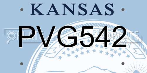 PVG542 Kansas License Plate
