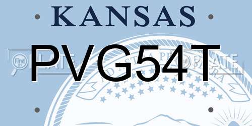 PVG54T Kansas License Plate