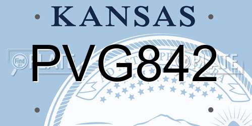 PVG842 Kansas License Plate