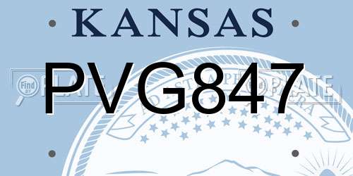 PVG847 Kansas License Plate