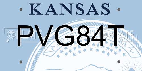 PVG84T Kansas License Plate