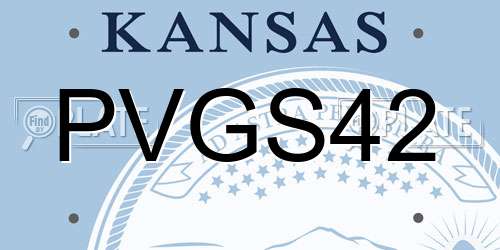 PVGS42 Kansas License Plate