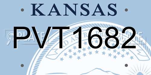 PVT1682 Kansas License Plate