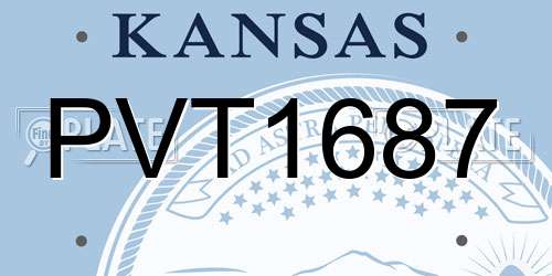 PVT1687 Kansas License Plate