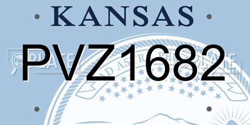 PVZ1682 Kansas License Plate