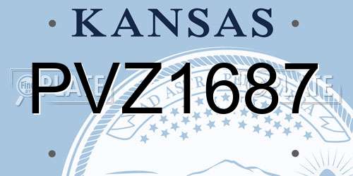 PVZ1687 Kansas License Plate