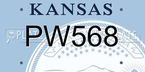 PW568 Kansas License Plate