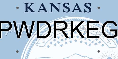PWDRKEG Kansas License Plate