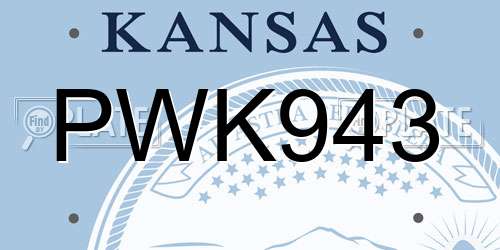 PWK943 Kansas License Plate