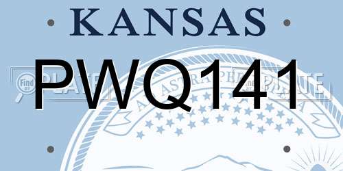 PWQ141 Kansas License Plate
