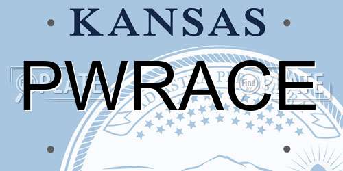PWRACE Kansas License Plate