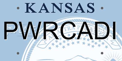 PWRCADI Kansas License Plate
