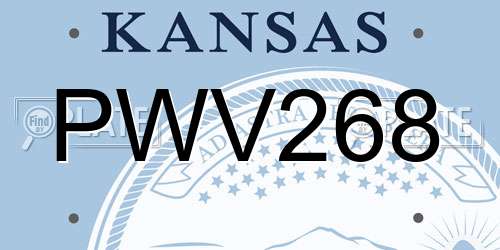 PWV268 Kansas License Plate