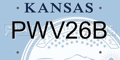 PWV26B Kansas License Plate